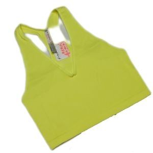 FP Movement Free Throw Crop Tank Top Zesty Lime X-Large Ribbed Racerback